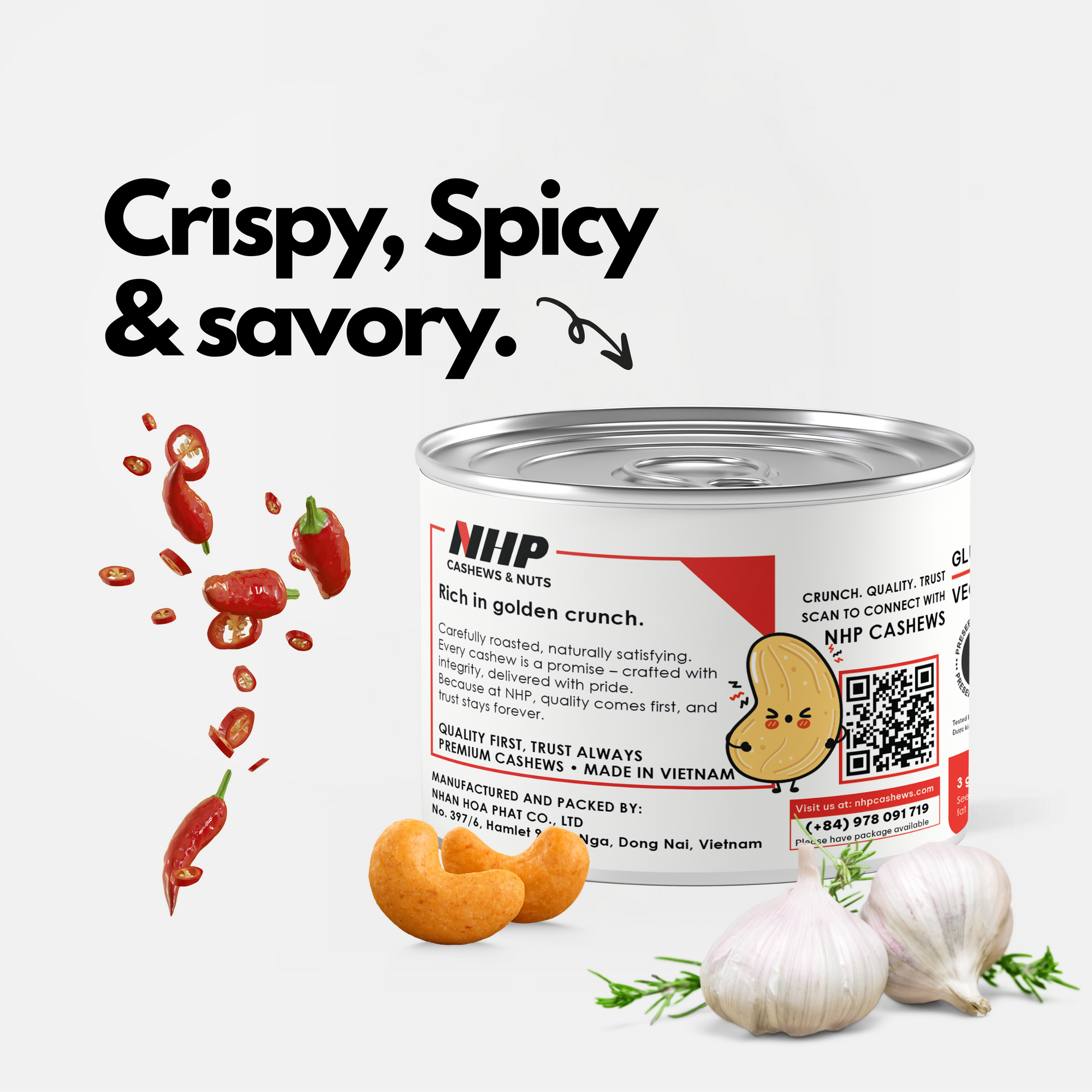 Garlic Chili Roasted Cashews 170G
