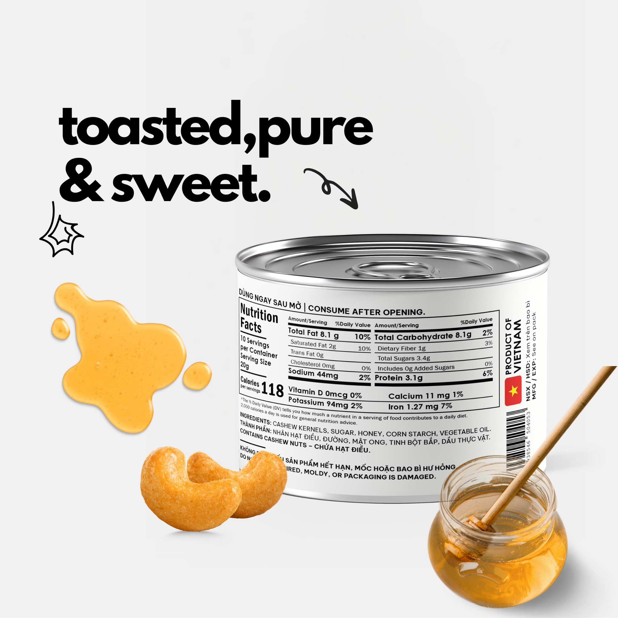 Hạt điều rang mật ong 100G