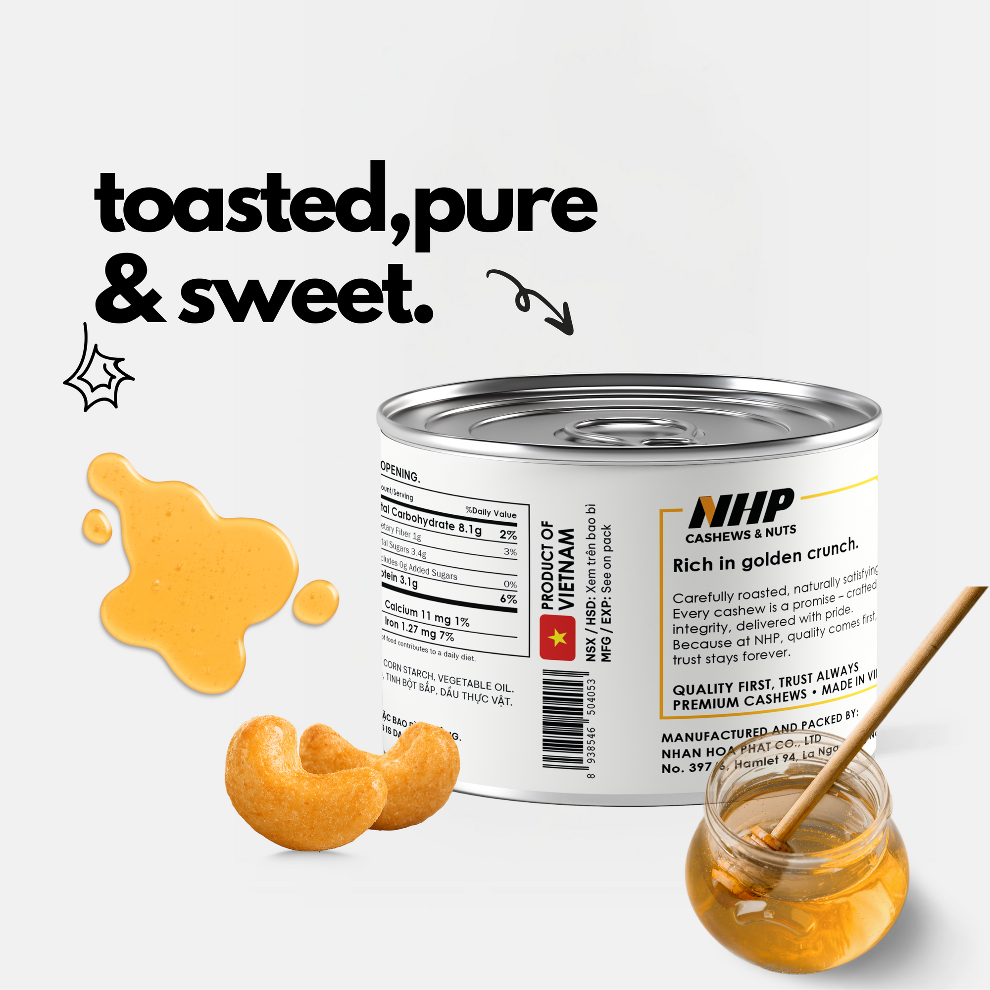 Honey Roasted Cashews 170G